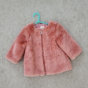 Faux Fur Pink Coat